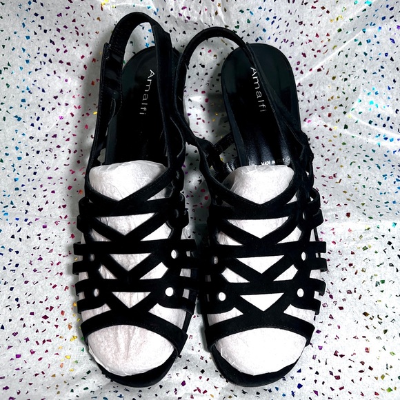 Amalfi Nestra Black Slingback Heels - Picture 2 of 8